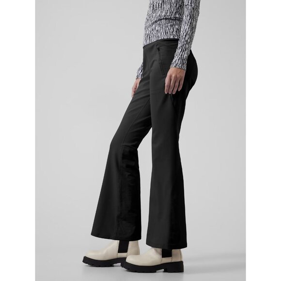 ATHLETA Peak Hybrid Fleece Black Brushed Flared Boot Cut Pants, Size S - Picture 2 of 16